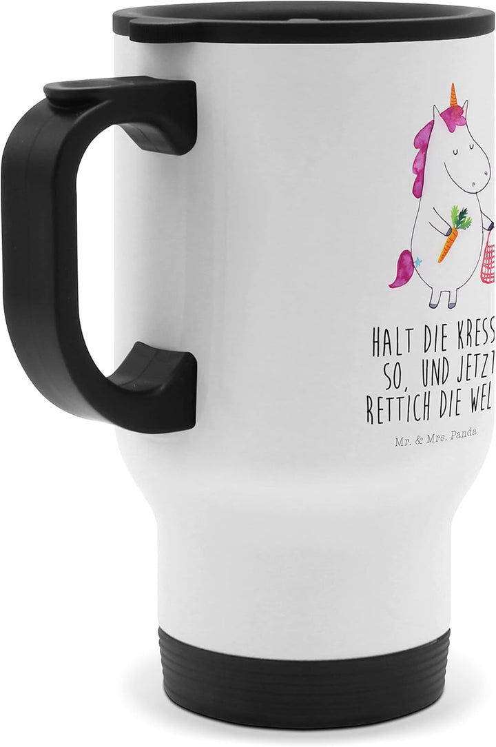 Mr. &amp; Mrs. Panda Thermobecher Einhorn Gemüse - Geschenk, Biomarkt, Einhorn Deko, Kaffeebecher, Therm