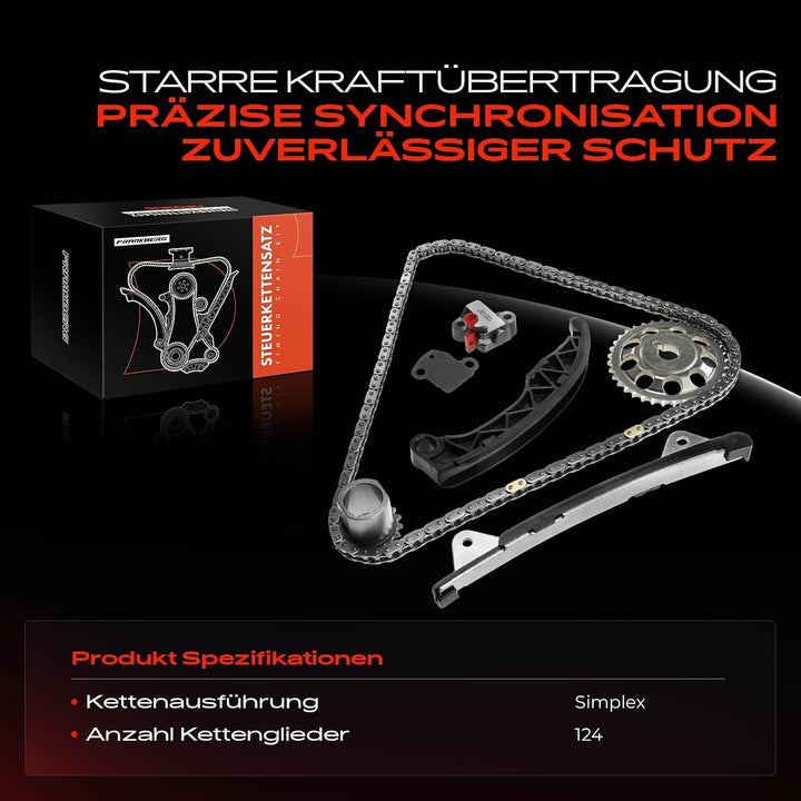 Frankberg Steuerkettensatz Kompatibel mit C1 Cuore VII S-i-r-i-o-n 107 Justy IV Aygo IQ Yaris 1.0L B