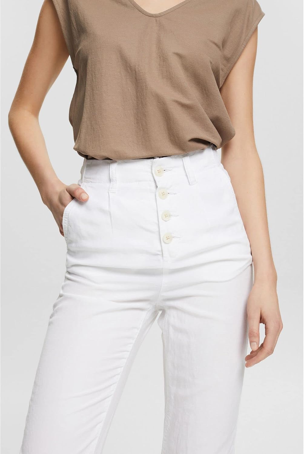 Esprit Damen Hose 042ee1b310 44 100/White, 44 100/White