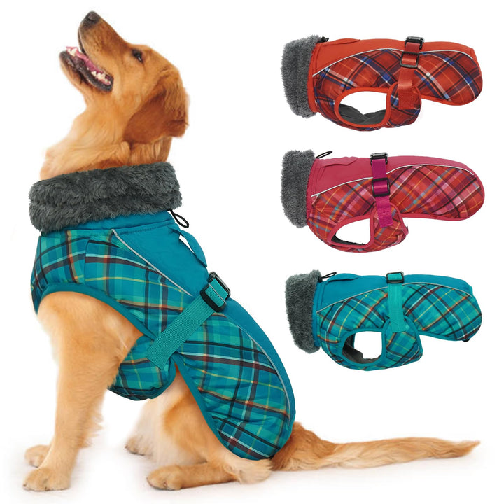 IECOii Hundemantel Winter,Warme Fleece Rollkragen Hundejacke,Wasserdicht Winterjacken Wintermäntel f
