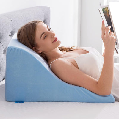 NOFFA Lesekissen für Bett und Sofa - Memory Schaum Keilkissen - Ergonomisches Rückenlehne Kopfkissen
