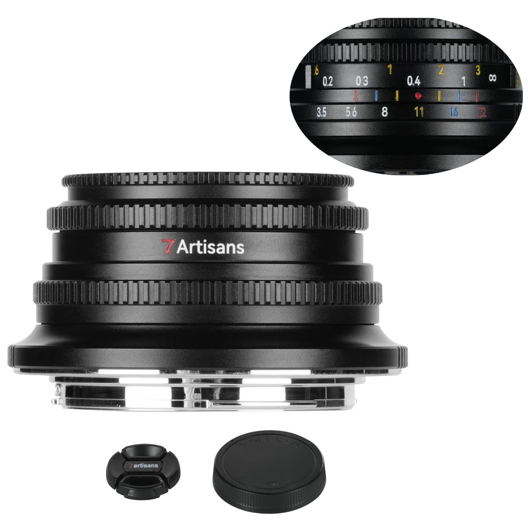 7Artisans 10mm F3.5 Pancake Ultraweitwinkel for Sony E-Mount Objektiv, APS-C manueller Fokus, 108°,1