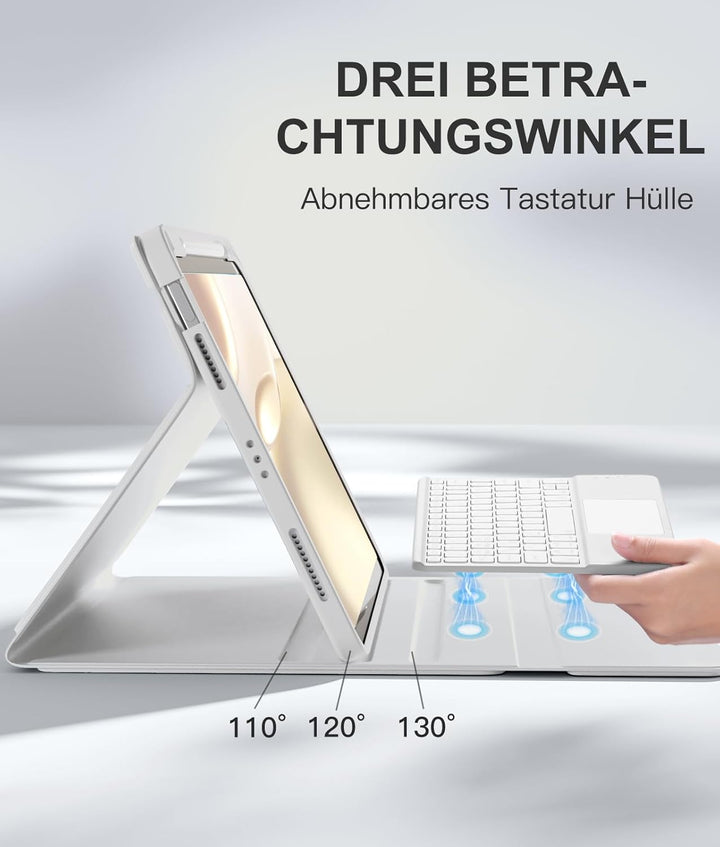 Vobafe Hülle mit Tastatur für iPad Air 11 Zoll (2025 M3/2024 M2), iPad Air 5 4 2022/2020 10,9 Zoll,