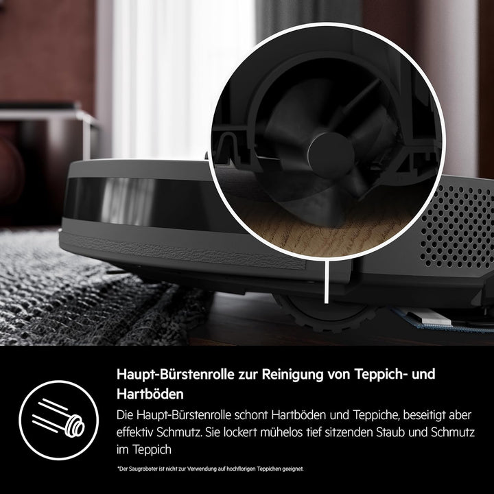 AEG Saugroboter mit Wischfunktion, WiFi, präzise LiDAR Navigation, Beutellos, Saugleistung 4000 Pa,
