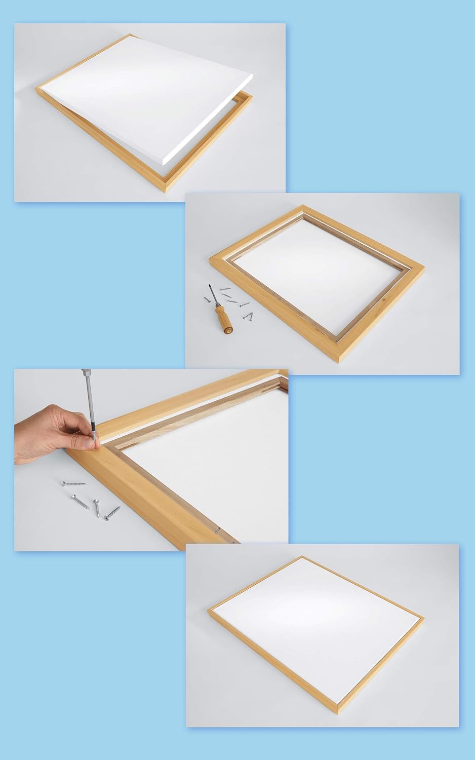 Leon Schattenfugenrahmen für Leinwandbild Rahmen für Canvasbild 50x75 cm Farbwahl Hier Ahorn Dekor o