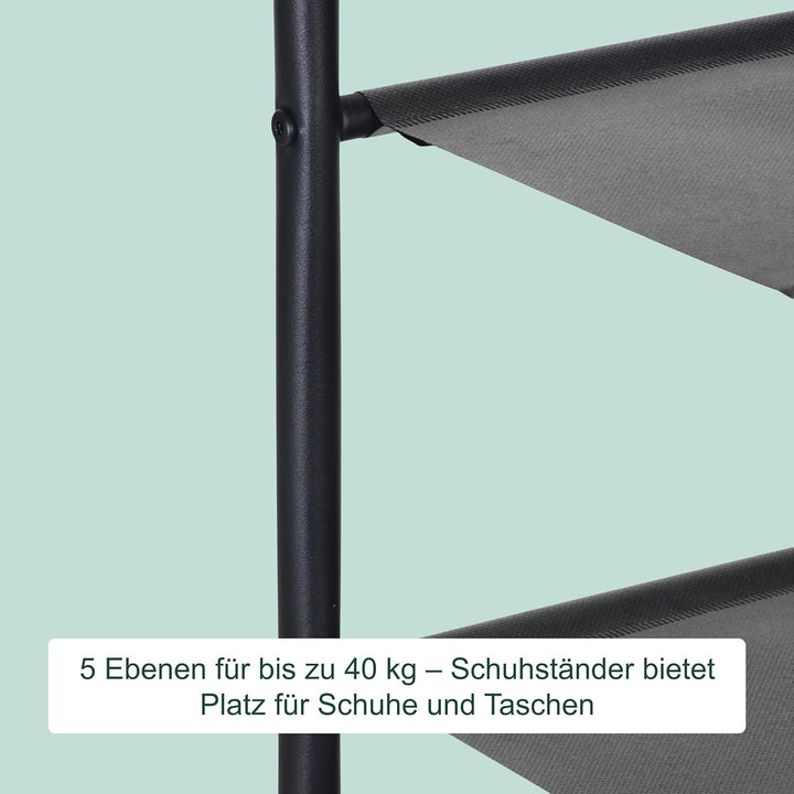 Relaxdays Schuhregal, HBT: 75x75x30 cm, 4 Vliesebenen für 12 Paar Schuhe, Ablage, Industrial Schuhab