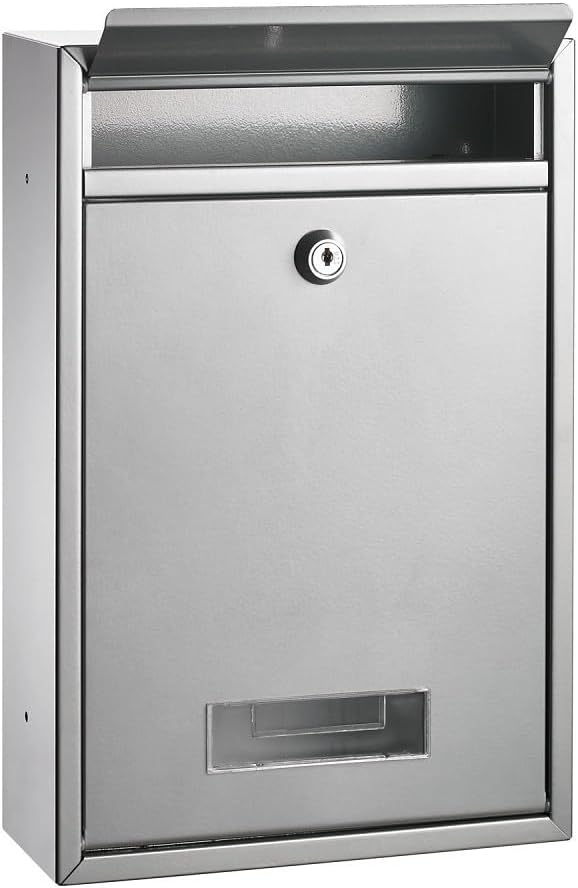ALCO-Albert 8602 - Briefkasten, silber lackiert, ca. 32 x 22 x 9 cm