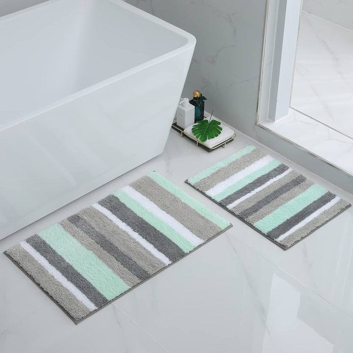 Homaxy rutschfest Badematten Set 2 teilig Mikrofaser Saugfähige Badteppich Set Weich Hochflor Badvor