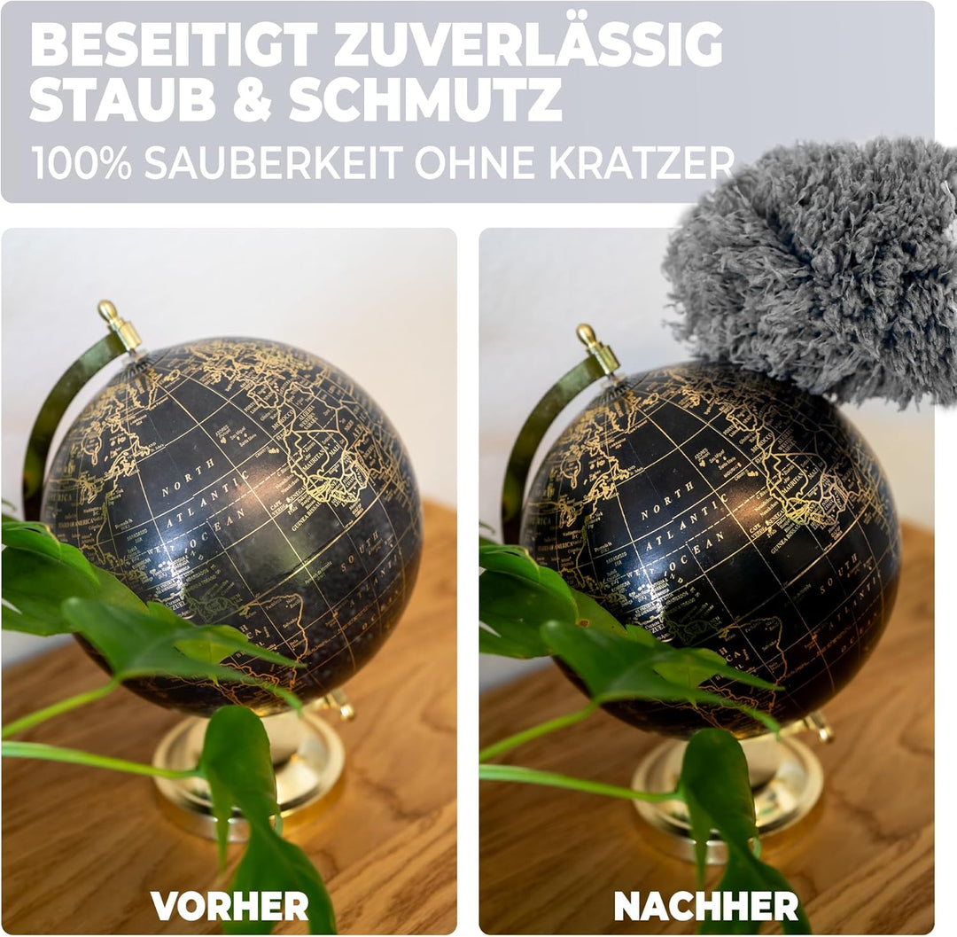 Staubwedel Teleskop-lang ausziehbar bis 2,5m und waschbar,biegbarer und kratzfreier Staubwischer mit