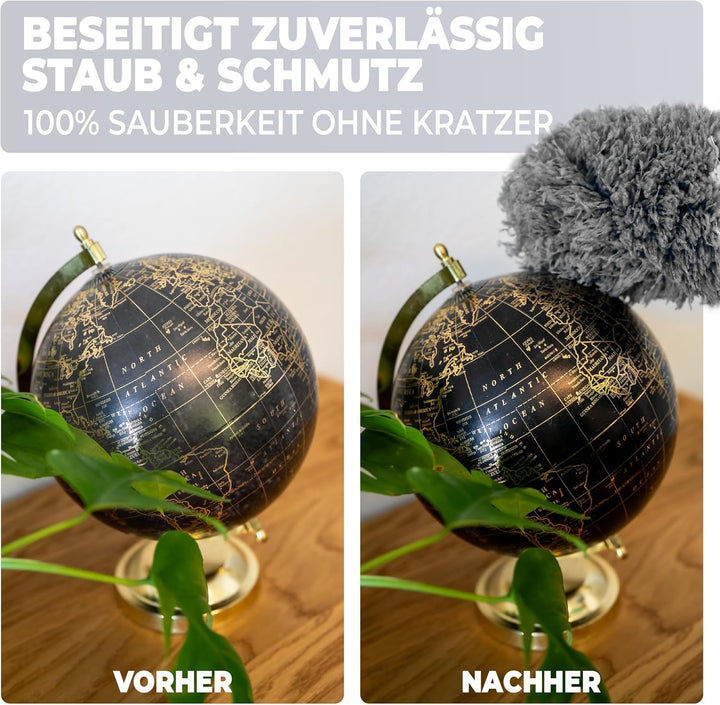 Staubwedel Teleskop-lang ausziehbar bis 2,5m und waschbar,biegbarer und kratzfreier Staubwischer mit