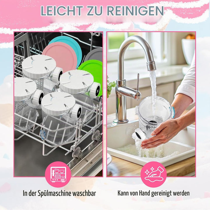 4 Stück Ninja Creami Behälter 480ml, BPA-frei &amp; Spülmaschinenfest, Kompatibel mit Ninja NC300/NC301/