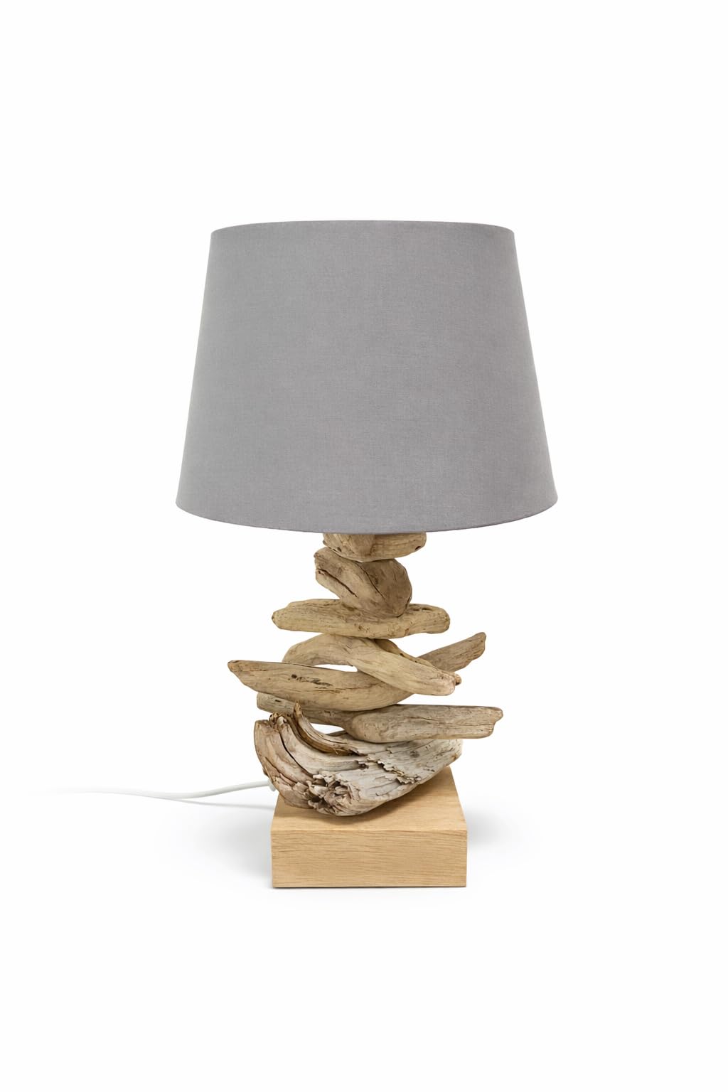 Handgefertigte Tischleuchte/Tischlampe aus Treibholz (Lampenschirm anthrazit), Lampenschirm anthrazi