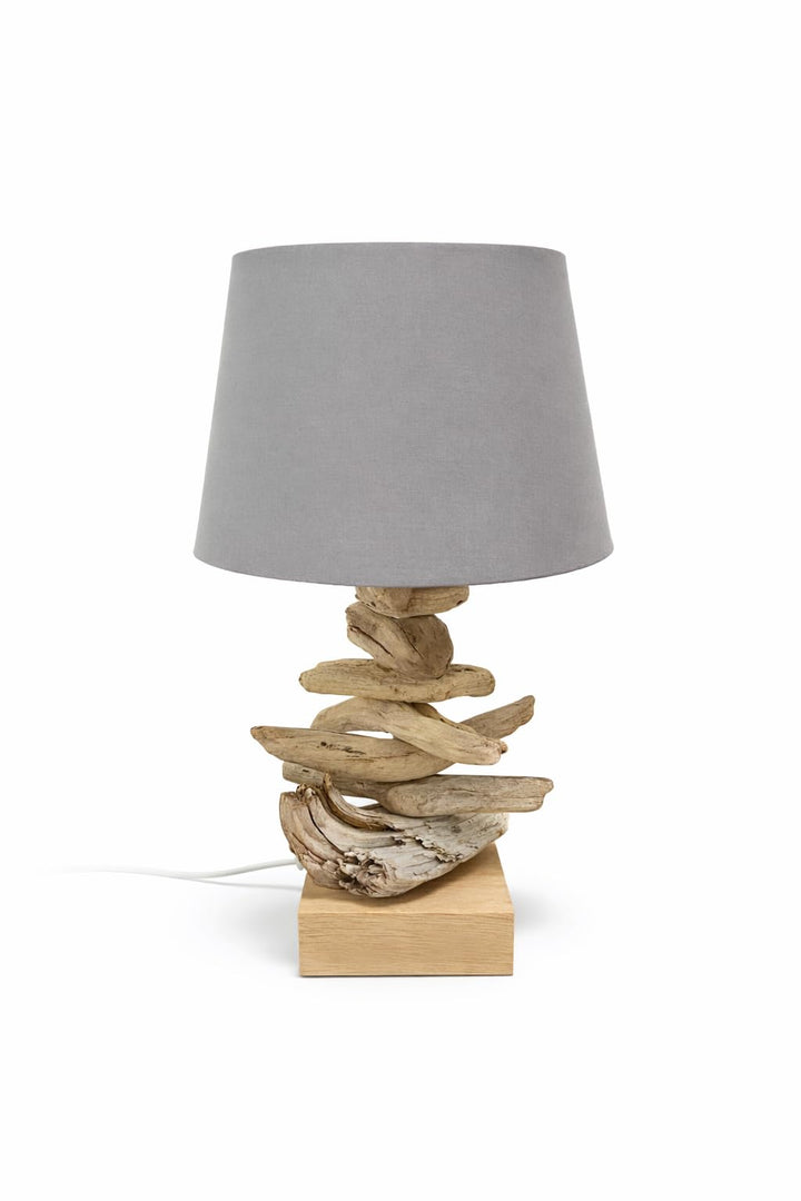 Handgefertigte Tischleuchte/Tischlampe aus Treibholz (Lampenschirm anthrazit), Lampenschirm anthrazi