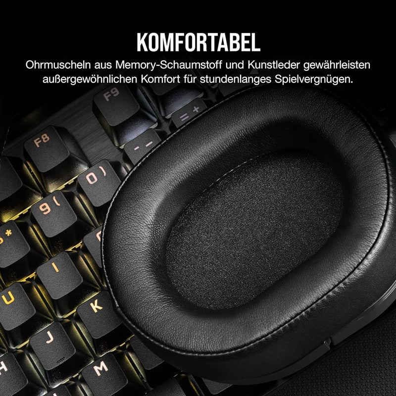 CORSAIR HS55 WIRELESS CORE Leichtes Gaming Headset - Omnidirektionales Mikrofon - Neodym-Treiber - B