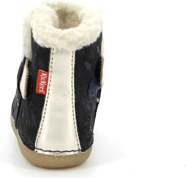 Kickers Baby-Mädchen Windy Stiefelette 25 EU Marineblau Goldfarben, 25 EU Marineblau Goldfarben