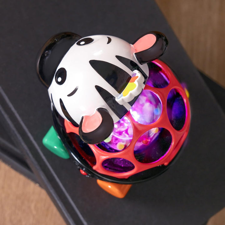 Baby Einstein Curious Car Zen Oball Spielzeugauto & Rassel, Leuchtet, ab 3 Monaten, Zen das Zebra Ze