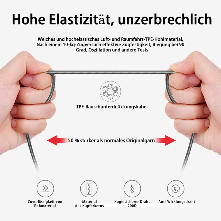 In Ear Kopfhörer kabel mit [Vier Lautsprechern], kabelgebundene High-Fidelity-Stereo-Ohrhörer mit Mi