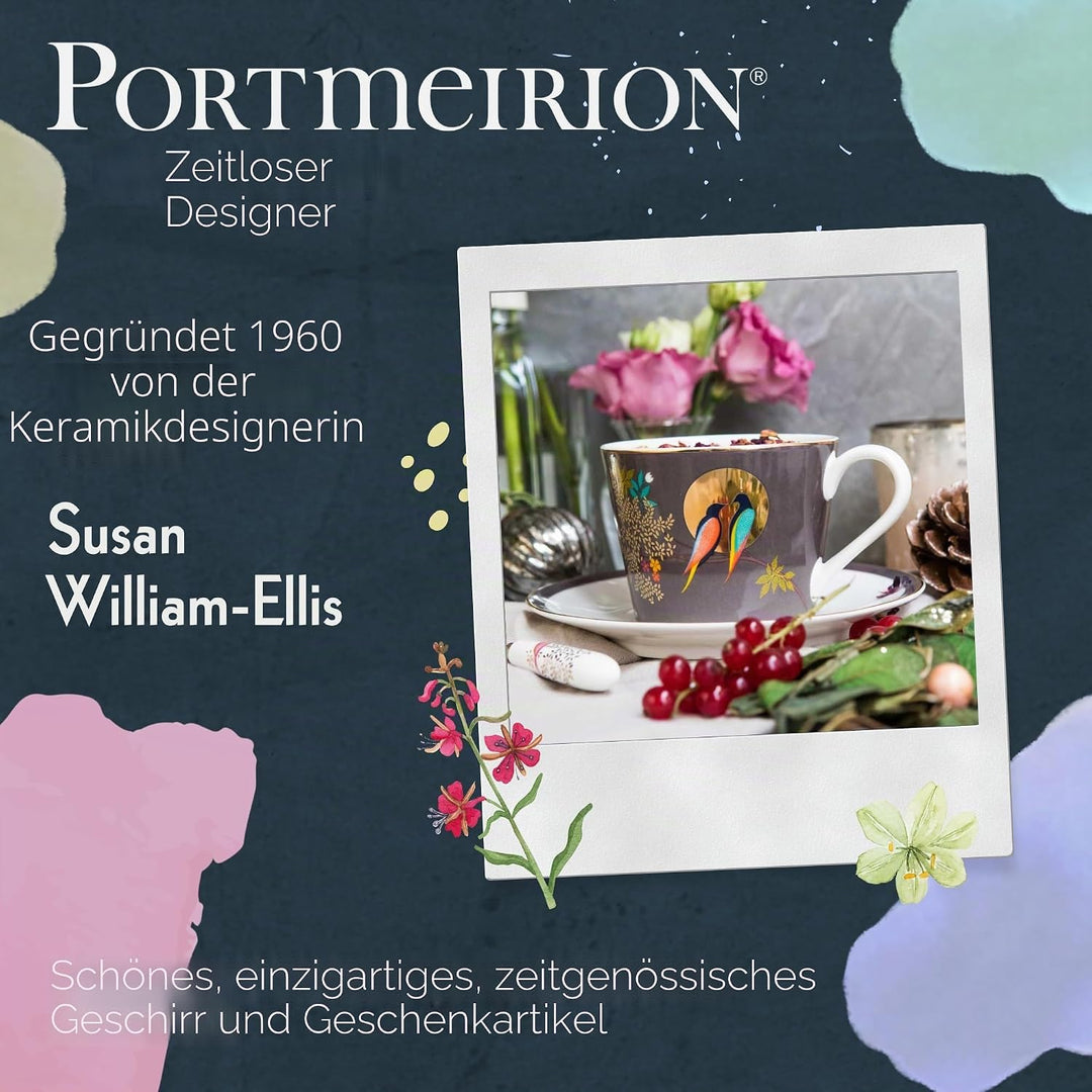 Sara Miller London Sara Miller for Portmeirion Chelsea Cup and Saucer, Ceramic Grey, 230 x 185 x 95