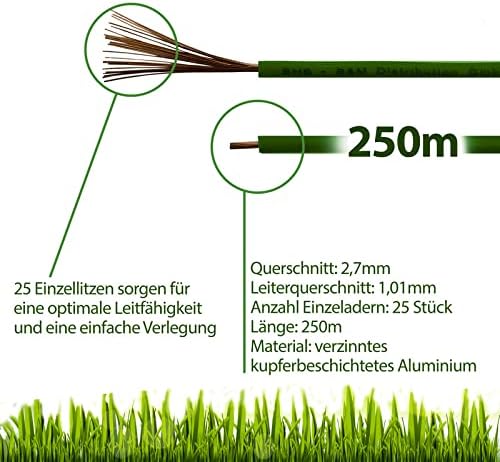 250m Begrenzungskabel + 10 Kabelverbinder für Mähroboter Rasenmäher Rasenroboter Zubehör SET Begrenz