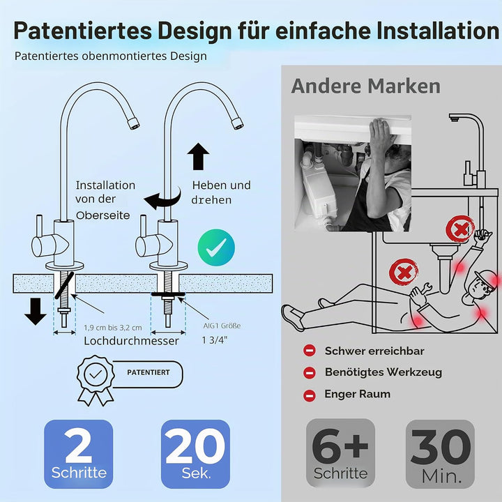 iSpring GA1-B Designer-Wasserhahn aus massivem Messing, strapazierfähig, 16,5 x 27,9 cm, 400 g, EU-S