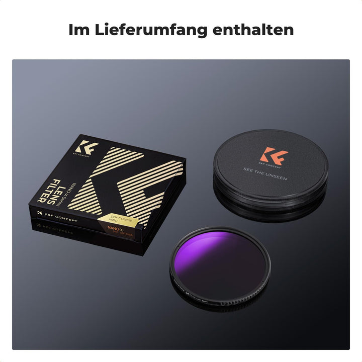 K&F Concept Nano-X 52mm Soft GND8 Verlaufsfilter ND0,9(3 Stops,12,5%) Grauverlaufsfilter GND8 Filter