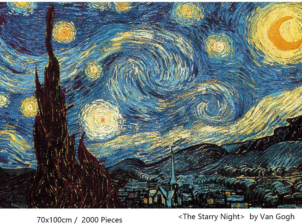 TINYOUTH 2000 Teile Puzzle für Erwachsene, 《Sternennacht》 Museum Kollektion Puzzle, 70x100CM 2mm Dic