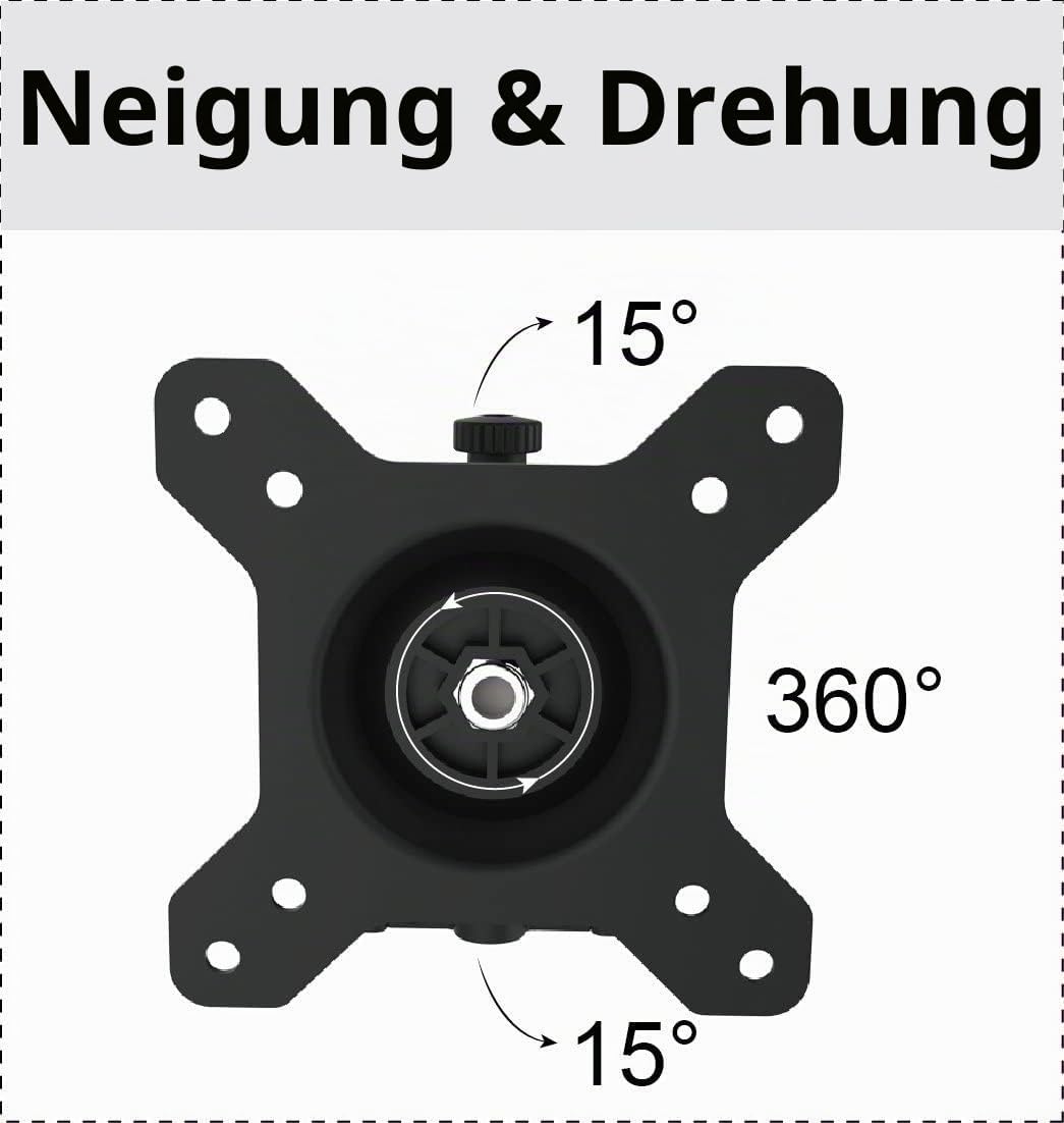 HFTEK 4-Fach-Monitorarm - Tischhalterung für 4 Bildschirme von 15 – 27 Zoll mit VESA 75/100 (MP240C-