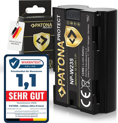 PATONA Protect V1 Akku NP-W235 (2400 mAh) mit NTC-Sensor und V1 Gehäuse - kompatibel mit Fuji Fujifi