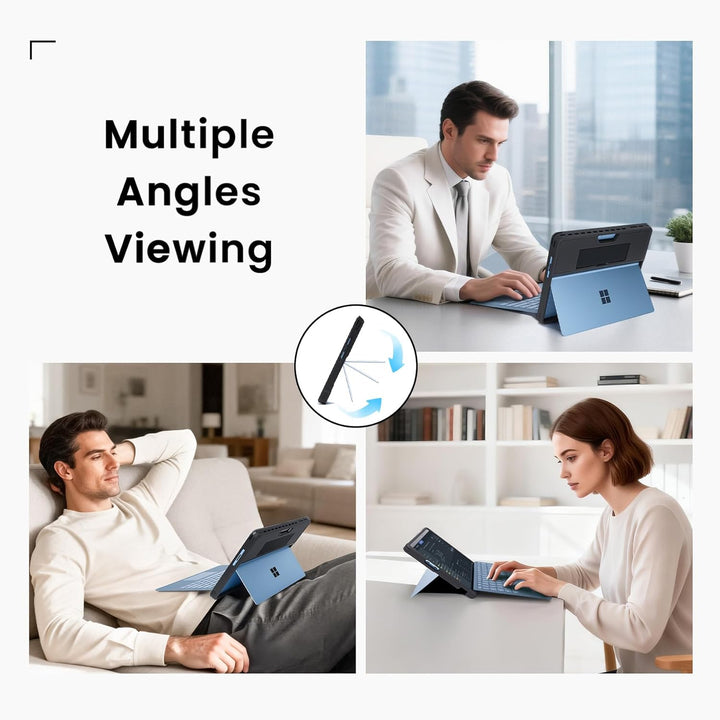 Omnpak Hülle für Microsoft Surface Pro 11/10/9, Stossfeste Robuste Hartschalen Schutzhülle Multi-Bet