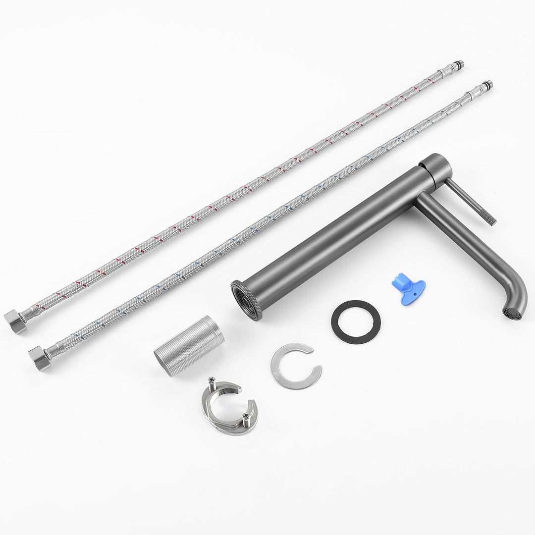 PHASAT Wasserhahn bad hoch Einhebel Waschbecken Armatur Gunmetal Grau Waschbecken Armatur Badezimmer