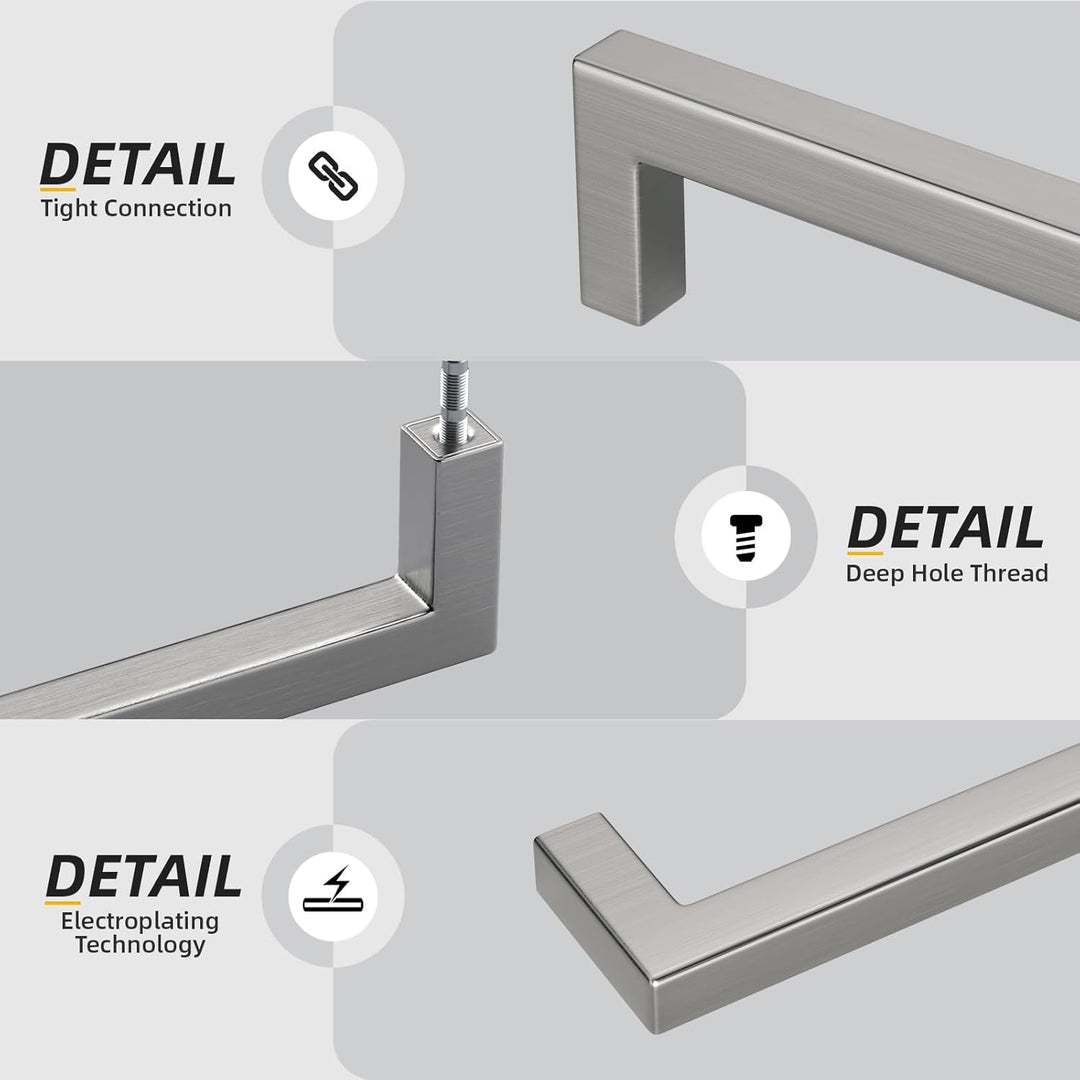 15x Goldenwarm® Möbelgriffe Lochabstand 96mm - Stangengriff Schrankgriffe Moebelgriffe 96mm Edelstah