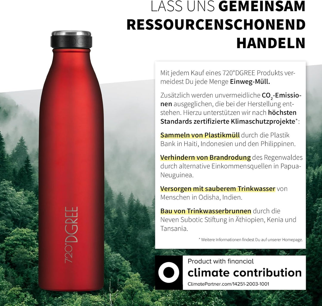 720°DGREE Edelstahl Trinkflasche “milkyBottle” - 750ml - BPA-Frei, Auslaufsicher, Kohlensäure geeign