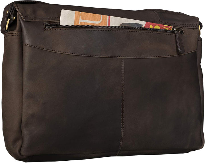STILORD Vintage Umhängetasche Leder gross für Herren Damen 15.6 Zoll Laptoptasche Unitasche Bürotasc