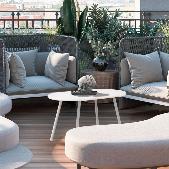 CLP Couchtisch Velva I Ovaler Loungetisch für draussen und drinnen I Gartentisch wetterfest und UV-b