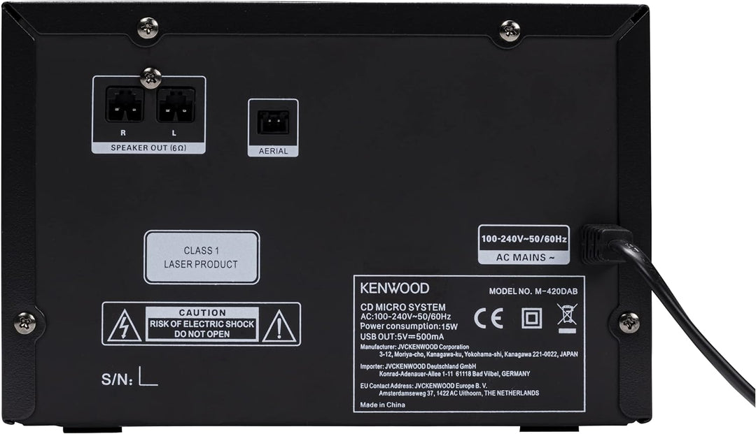 KENWOOD M-420DAB Micro-System, Schwarz, D, USB, Dab+, Bluetooth