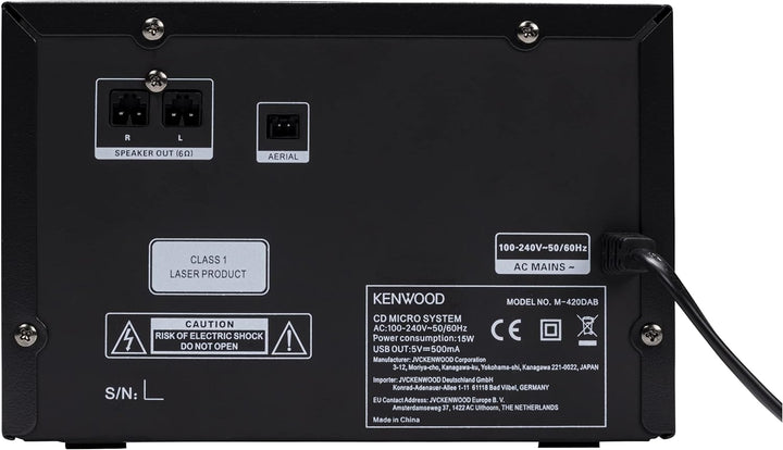 KENWOOD M-420DAB Micro-System, Schwarz, D, USB, Dab+, Bluetooth