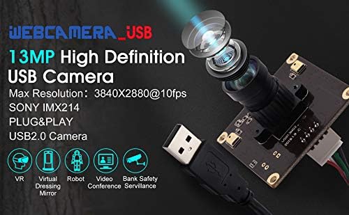 G 13mp USB Kameramodul 2880p Webcam modul,Weitwinkel UHD Webkamera modul,100grad verzerrungsfreie us