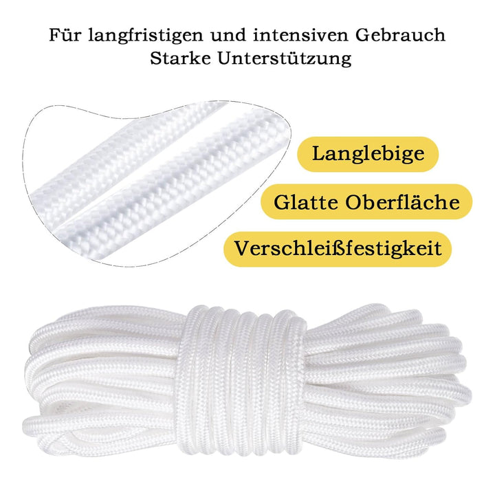 Doppelte Umlenkrolle mit 2 Kugellager, Flaschenzug mit 10m (6mm) Nylonseil, Tragfähigkeit 70 kg 2 32