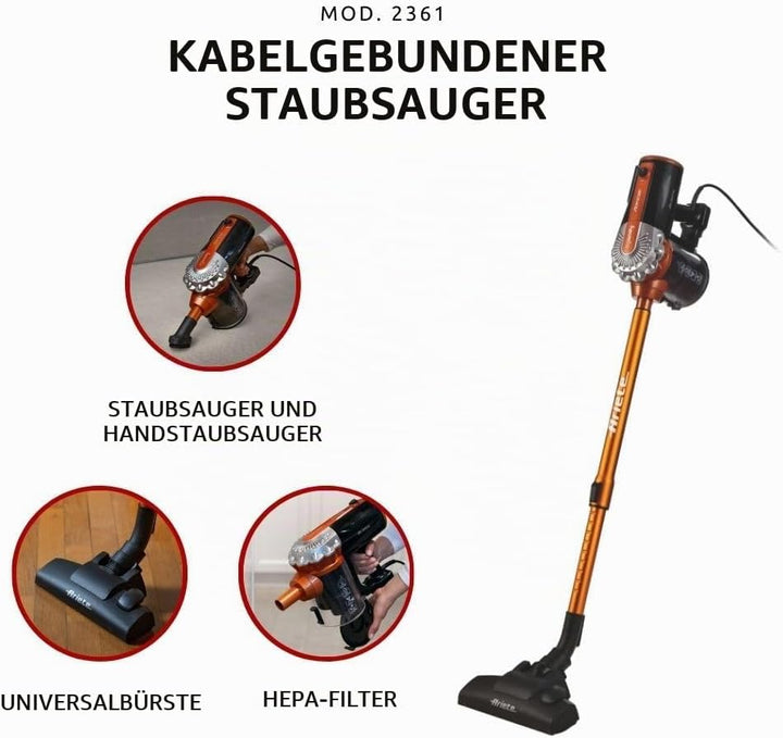 Ariete Handy Force 2361, Elektrobesen, Orange, Handy Force 2361