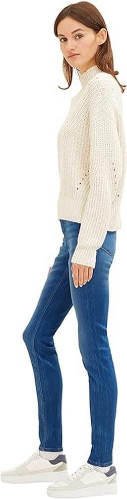 TOM TAILOR Denim Damen Nela Extra Skinny Jeans 25W / 30L 10119 - Used Mid Stone Blue Denim, 25W / 30