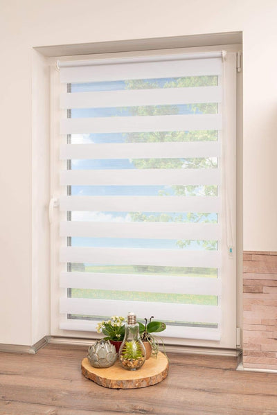 K-home 517667-8 Klemmfix Doppelrollo Madrid ohne Bohren Weiss 110 x 150 cm (B x L), Weiss 110 x 150