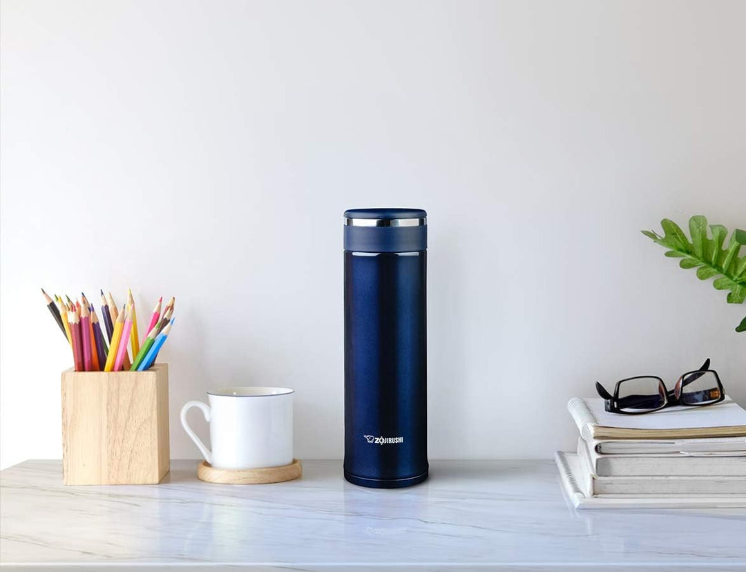 Zojirushi Reisebecher aus Edelstahl mit Teeblattfilter, 325 ml, Dunkelblau Tiefes Blau 325 ml, Tiefe
