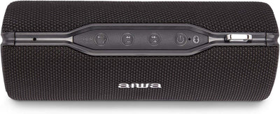 AIWA BST-500BK: Stereo-Bluetooth-Lautsprecher, TWS, tragbar, Schwarz, geeignet für Android oder iPho