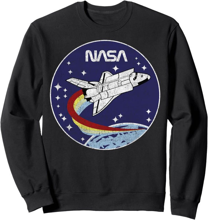 NASA Distressed Rainbow Take Off Circle Logo Sweatshirt