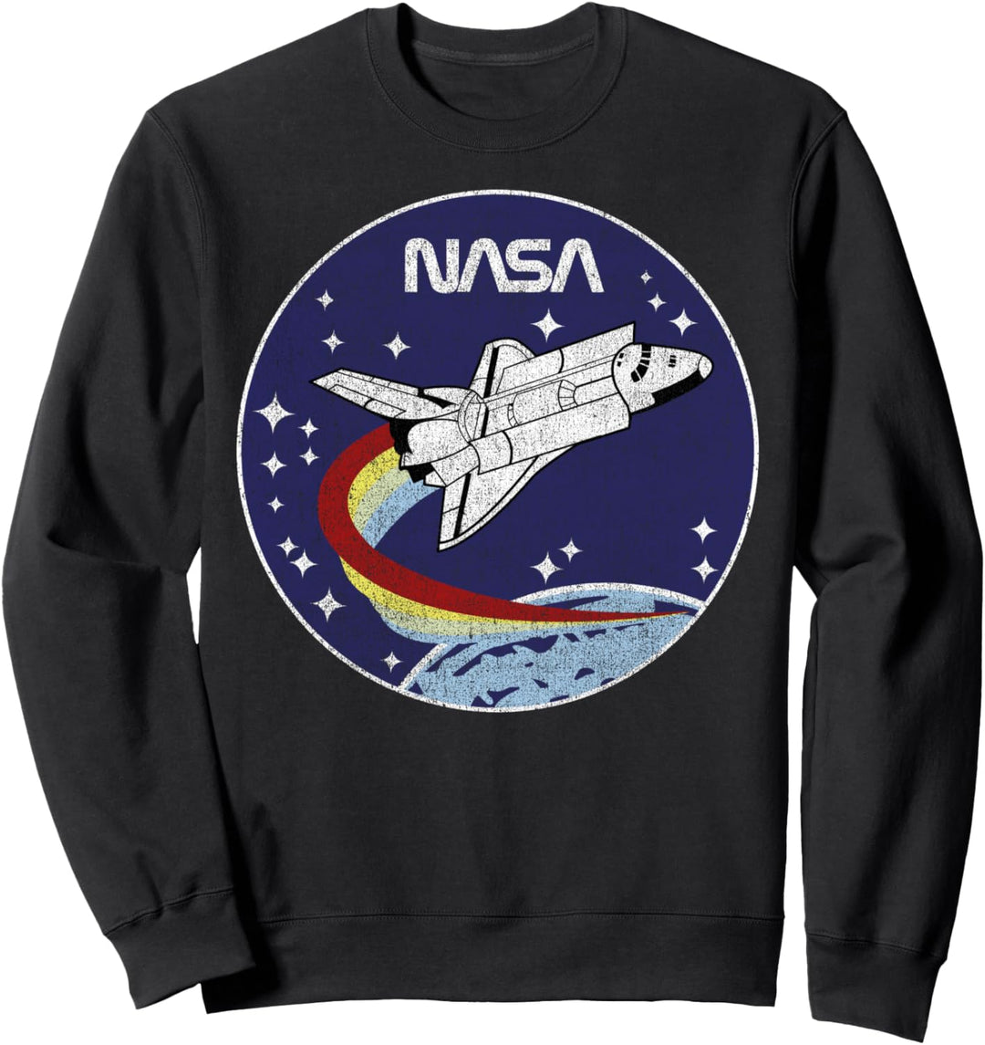 NASA Distressed Rainbow Take Off Circle Logo Sweatshirt