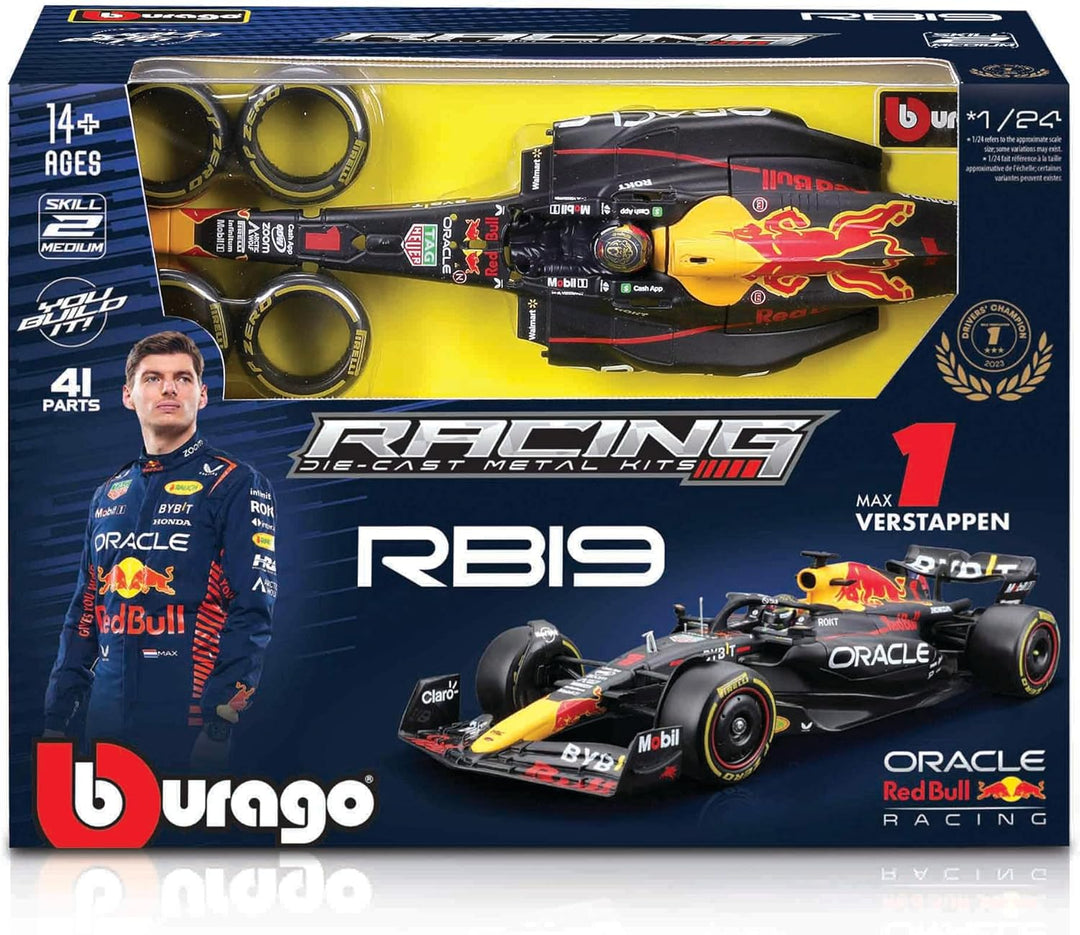 Bburago 1:24 2023 Race Oracle RB19 Modellbausatz mit Helm, Verstappen #1