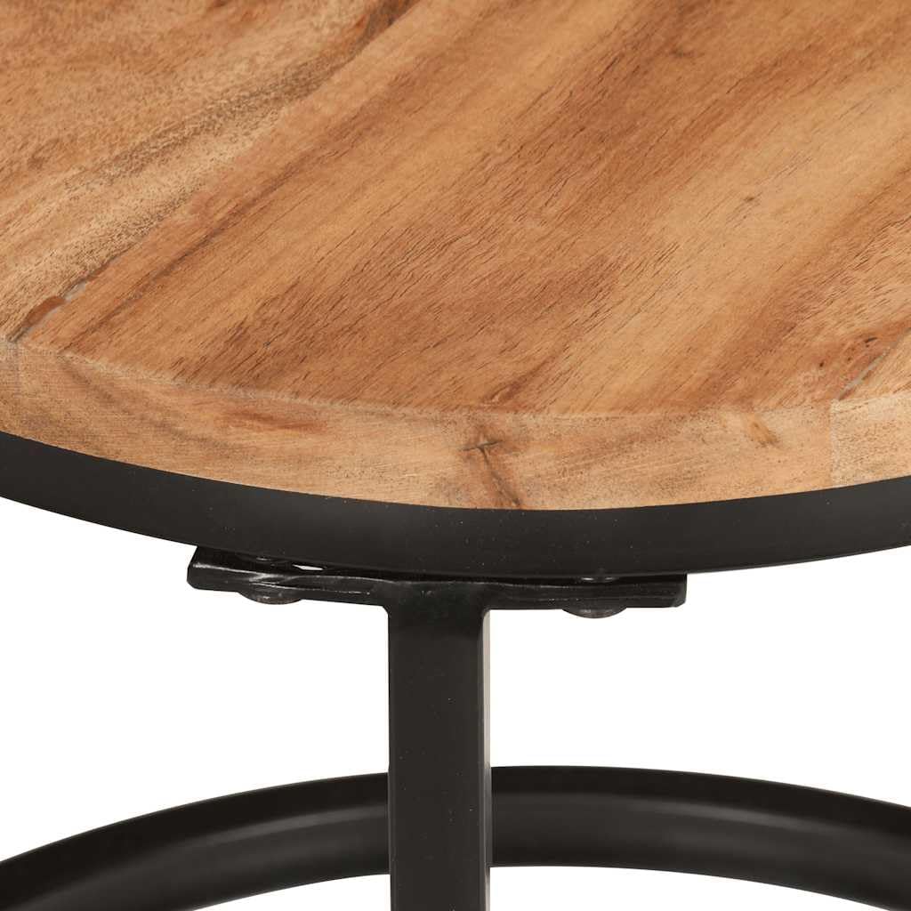 vidaXL Satztisch 3-TLG., Couchtisch Holz-Tischplatte Eisenbein, Beistelltisch für Wohnzimmer, Wohnzi