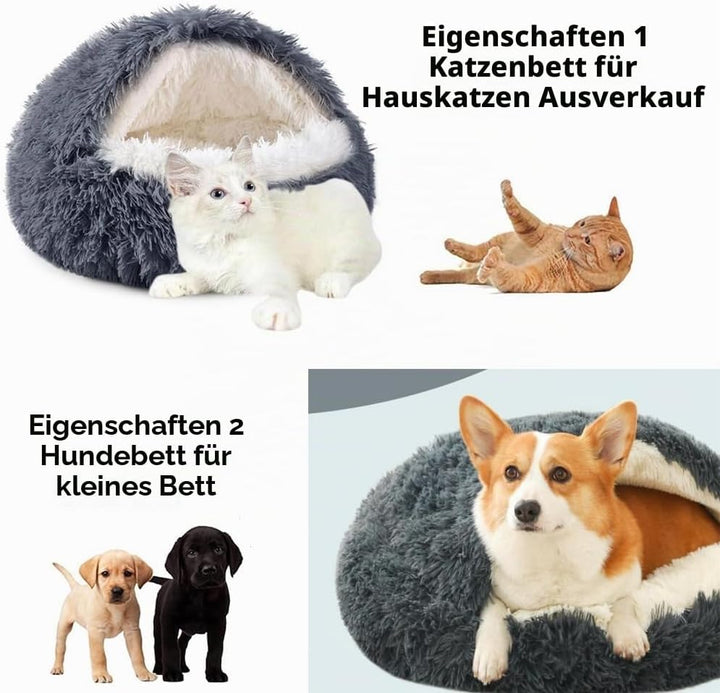 Flauschig Hundebett Muschelform Katzenbett Warm Tierbett Haustierbett Waschbar Hundesofa Katzensofa