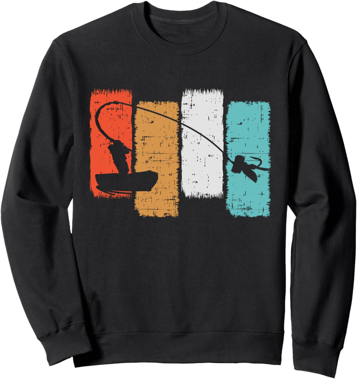 Angeln Hobbyangler Vintage Fisch Fliegenfischen Angeln Sweatshirt