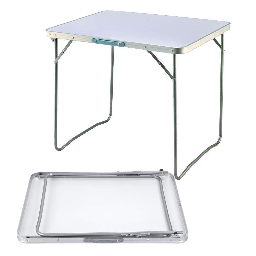 Klapptisch aus Aluminium, 80 cm x 60 cm, für Picknick, Camping, Party, Grillen, tragbare Outdoor-Tis